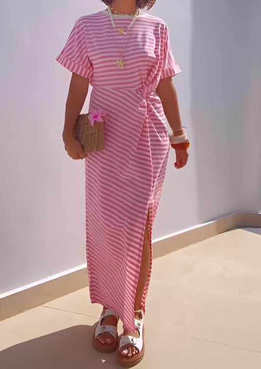 Striped Comfort Short Sleeve Dress