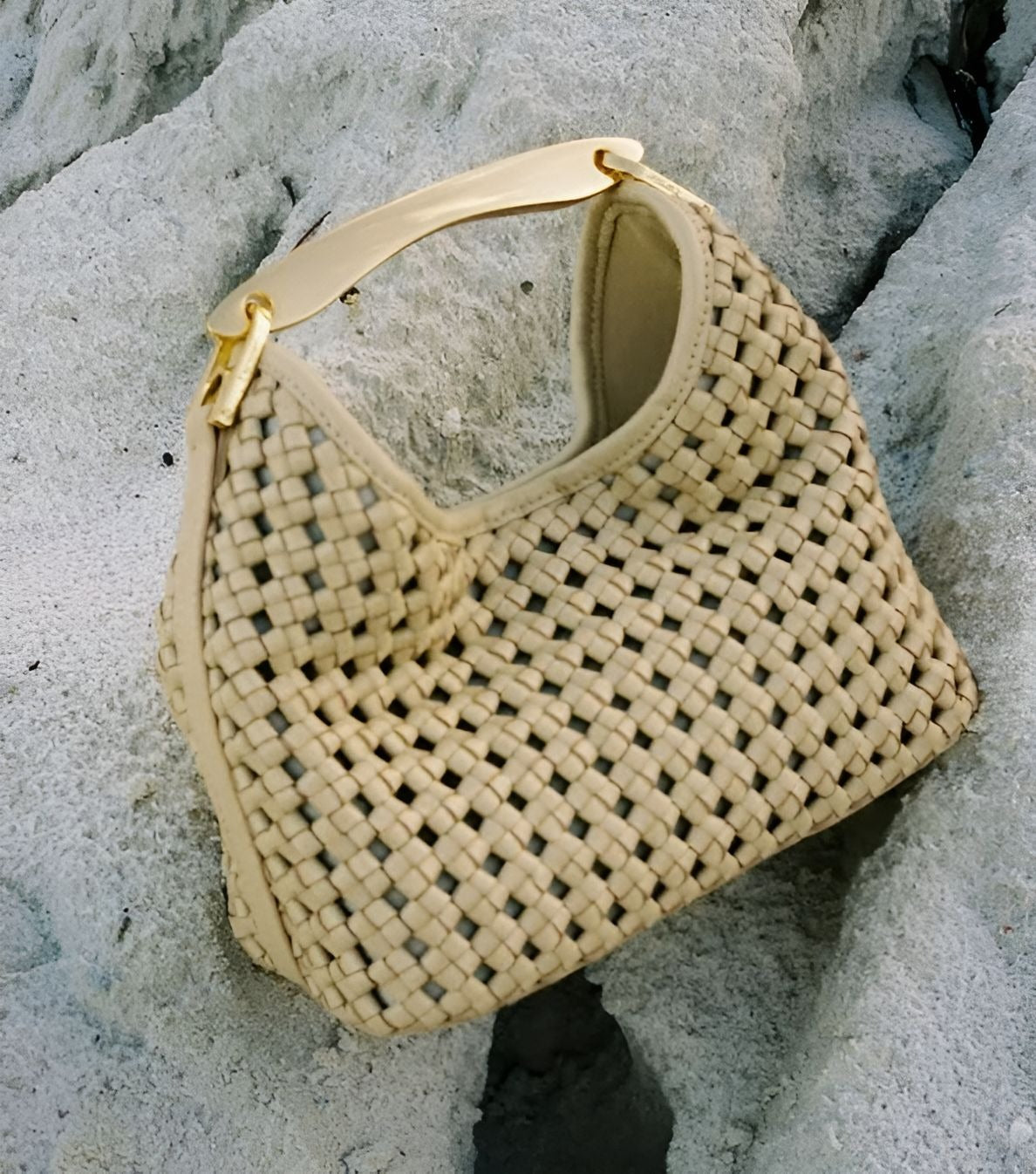 Woven Leather Butter Bag