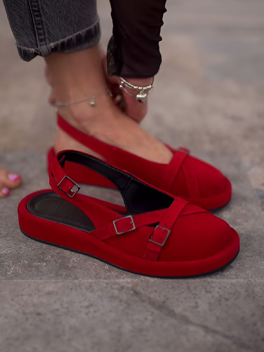 Women Velvet Flat Sandals