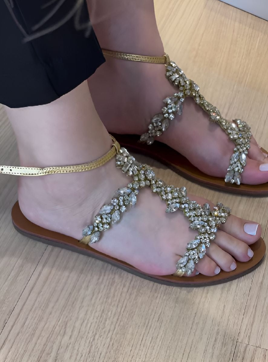 Rhinestone Flat Sandals