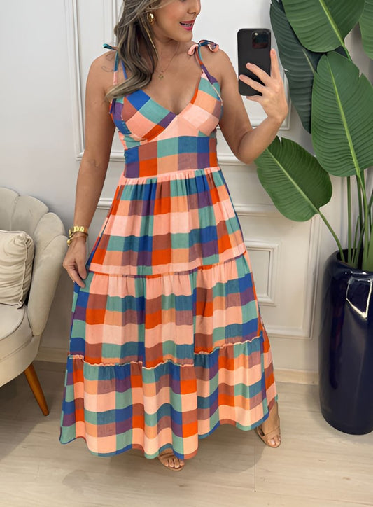 Plaid Suspender Dress