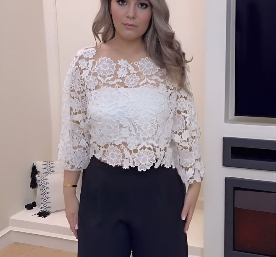 Floral Lace Cutout Top