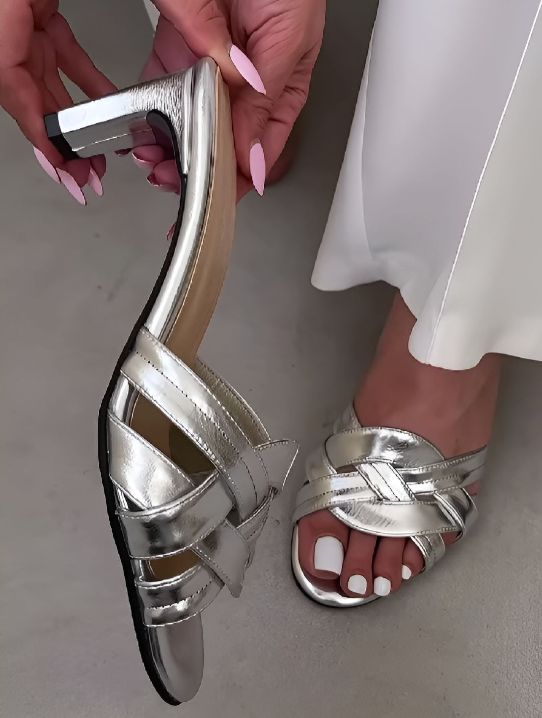 Silver Fashion High Heels