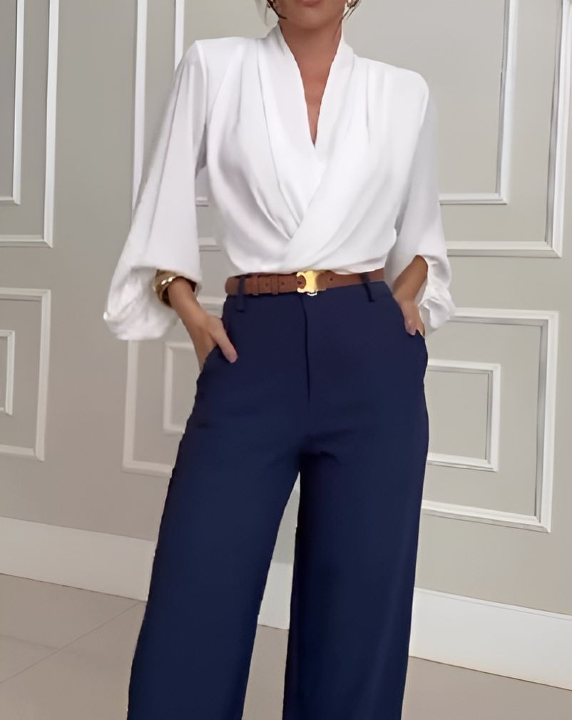 White Summer Flowy Long Sleeve Top
