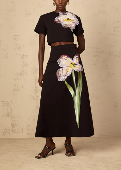 3D Flower Top & Skirt Set