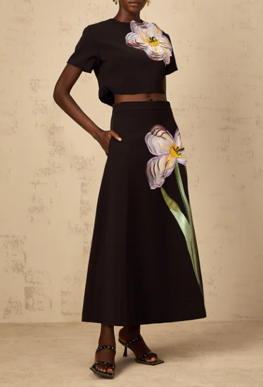 3D Flower Top & Skirt Set