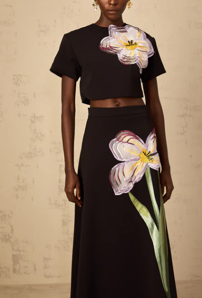 3D Flower Top & Skirt Set