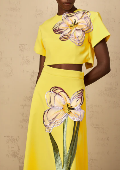 3D Flower Top & Skirt Set