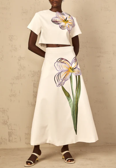 3D Flower Top & Skirt Set