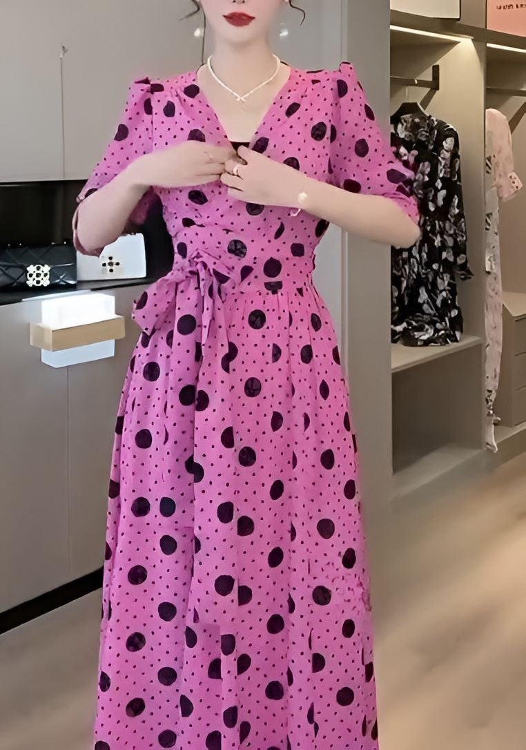 Polka Dot V-Neck Dress