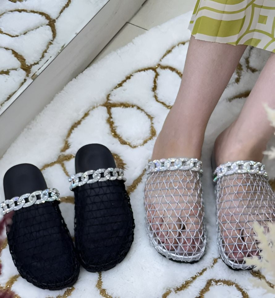 Rhinestone Mesh Shoes