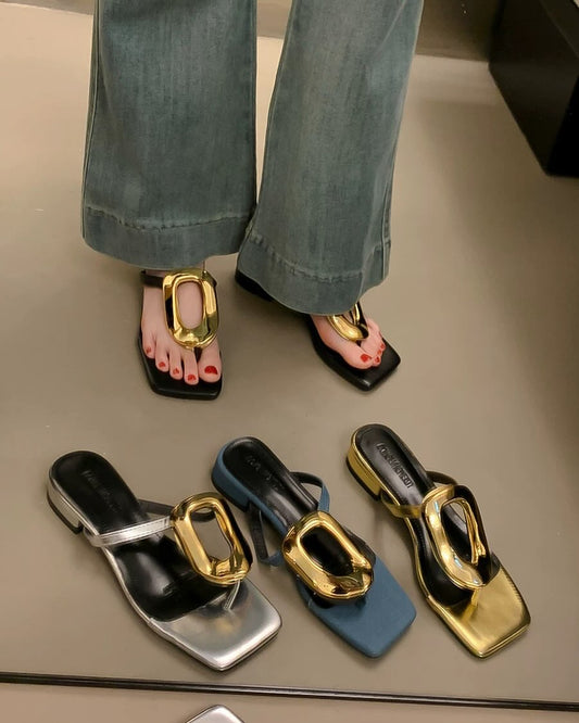 Retro Elegant Flip-Flops