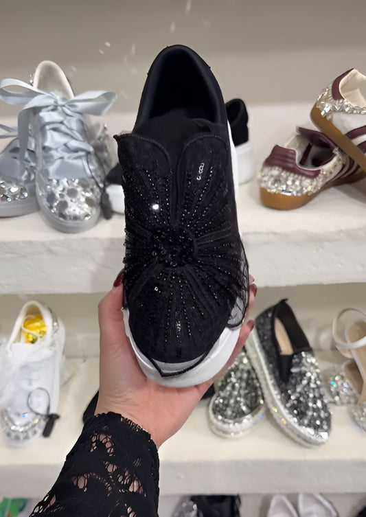 Flower Glitter Platform Shoes
