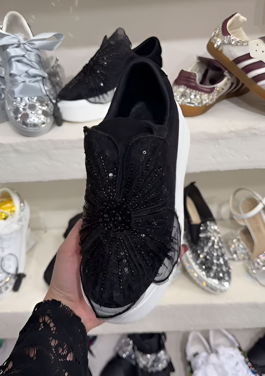 Flower Glitter Platform Shoes