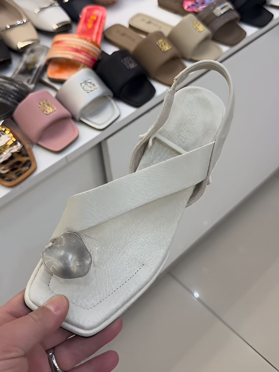 Soft Leather Square Heel Sandals