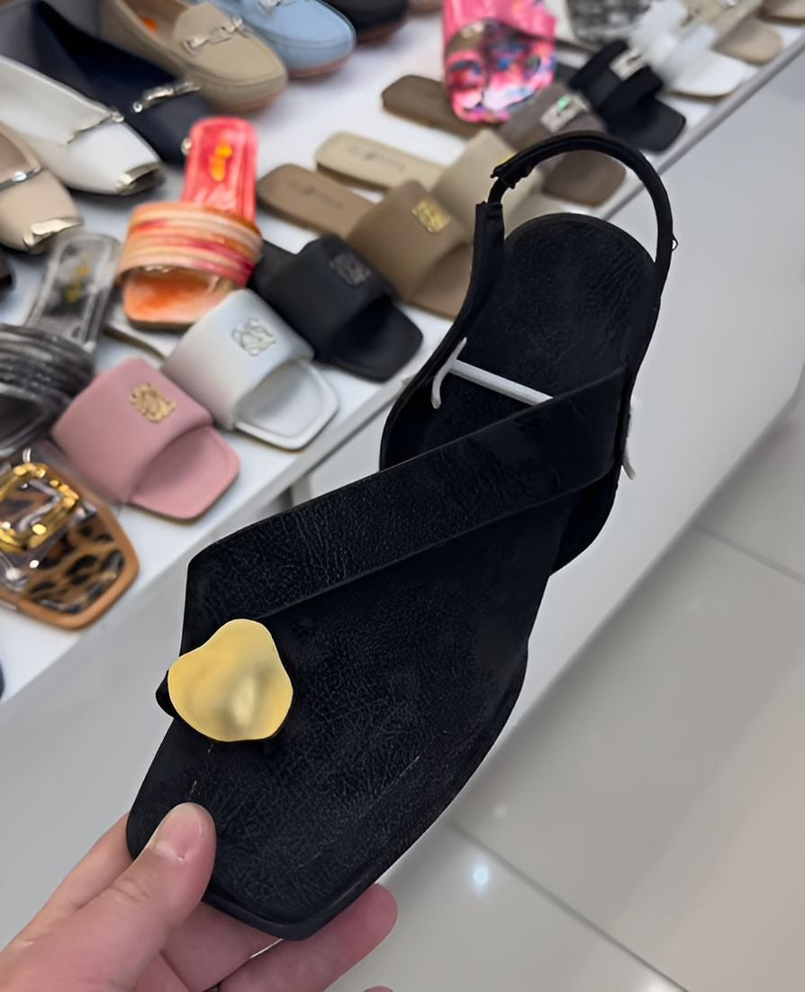 Soft Leather Square Heel Sandals