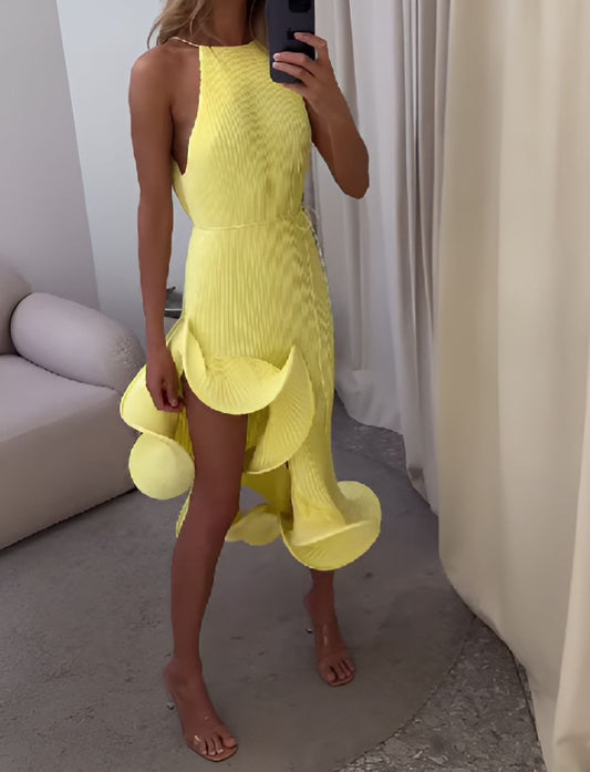 Stretch Ruffle Hem Dress
