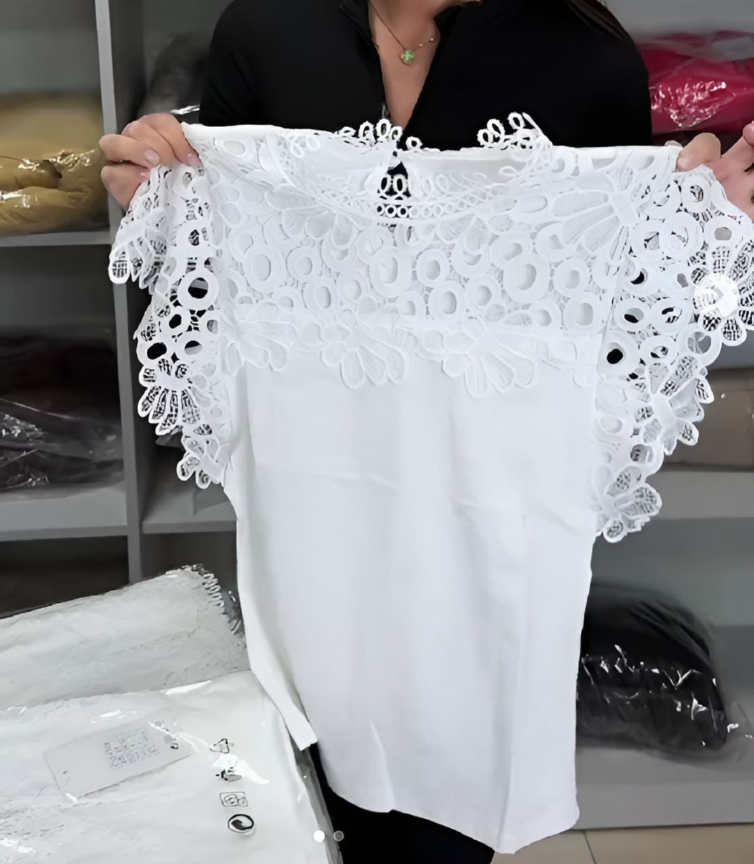 White Lace Sleeveless Top