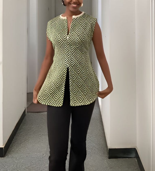 Green Striped Multi-Wear Vest Top