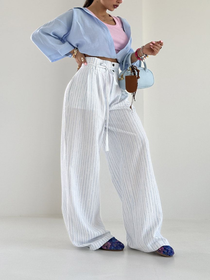 Striped Loose And Comfortable Wide-Leg Pants