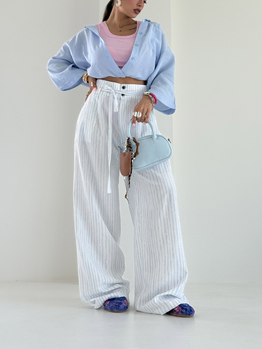 Striped Loose And Comfortable Wide-Leg Pants