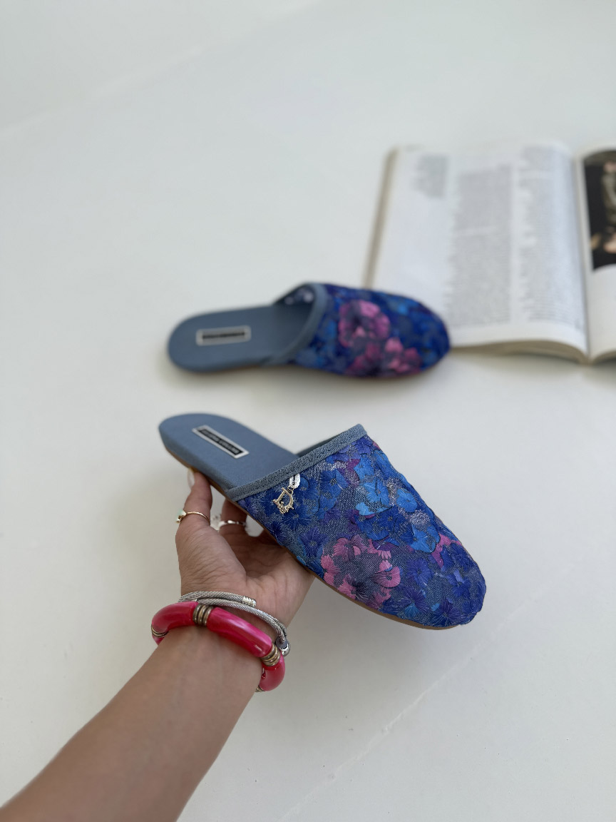 Blue Floral Sandals