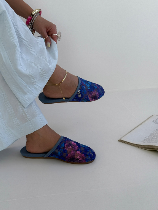 Blue Floral Sandals
