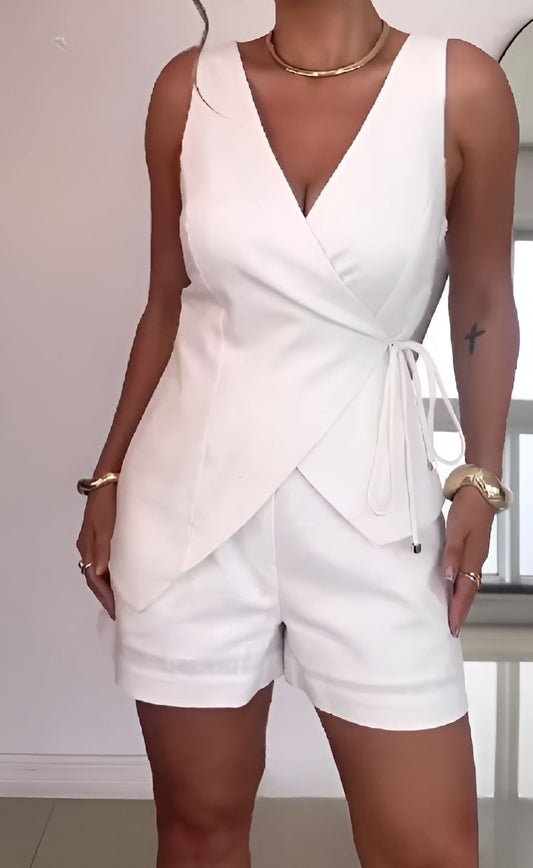 Casual comfortable vest shorts two-piece set
