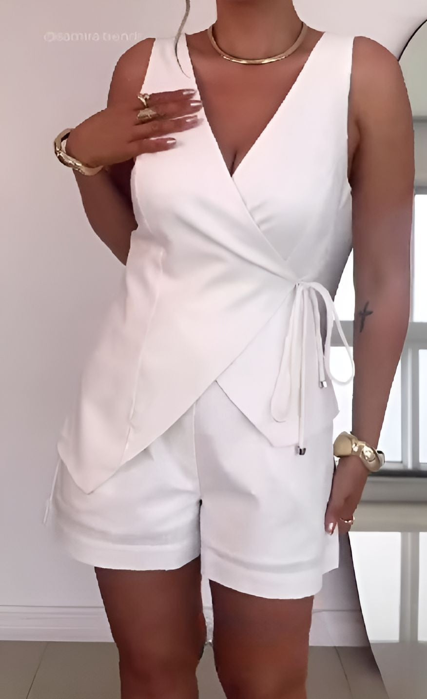 Casual comfortable vest shorts two-piece set