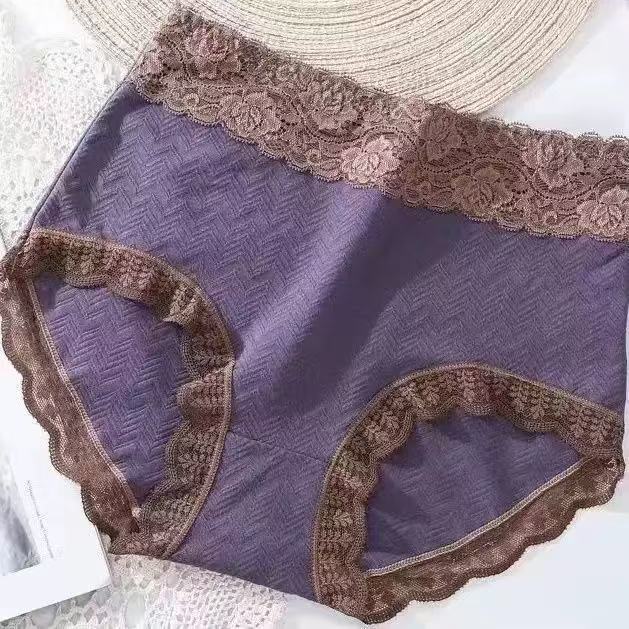 Plus Size Soft Lace Cotton Panties