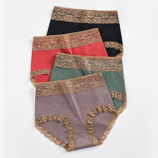 Plus Size Soft Lace Cotton Panties