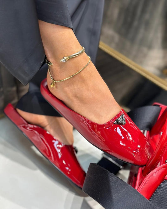 Patent Leather Red Sandals