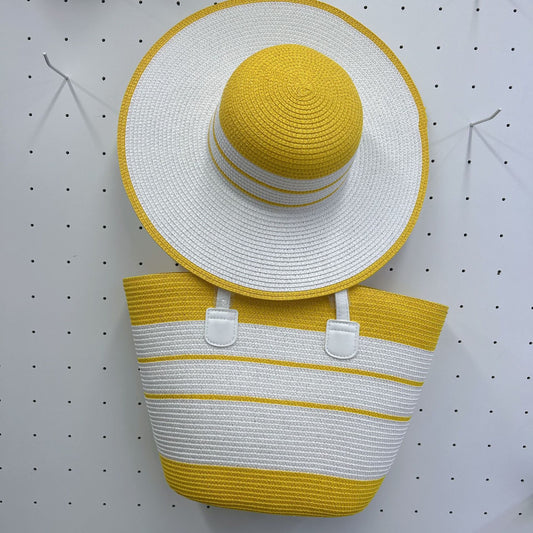 Travel Beach Woven Hat & Bag Set