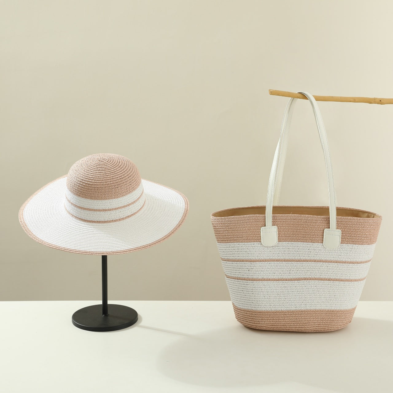 Travel Beach Woven Hat & Bag Set