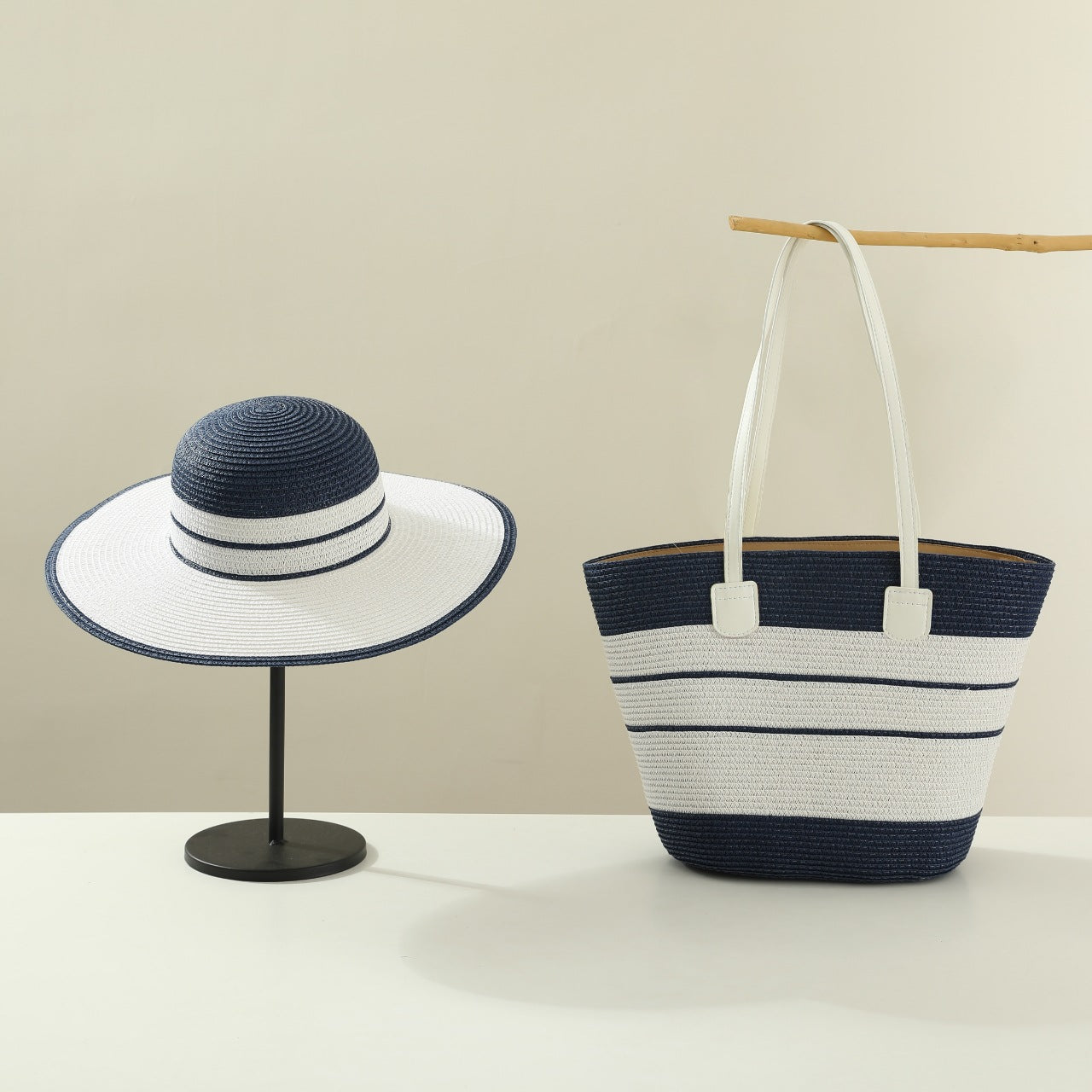 Travel Beach Woven Hat & Bag Set