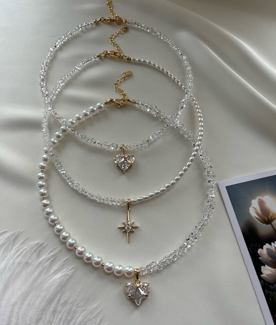 Summer New Pearl Rhinestone Necklace