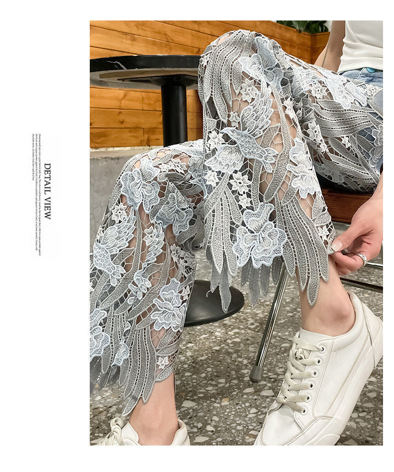 Lace Panel Jeans
