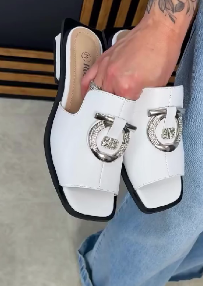 Women's Rhinestone Soft Leather Sandals