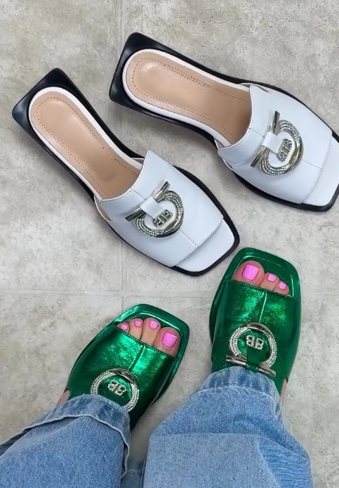 Women's Rhinestone Soft Leather Sandals