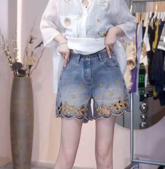 Butterfly Cutout Shorts