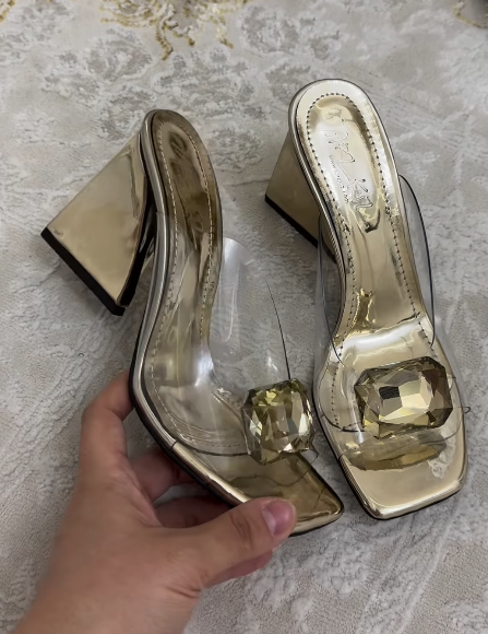 Large Rhinestone High Heels