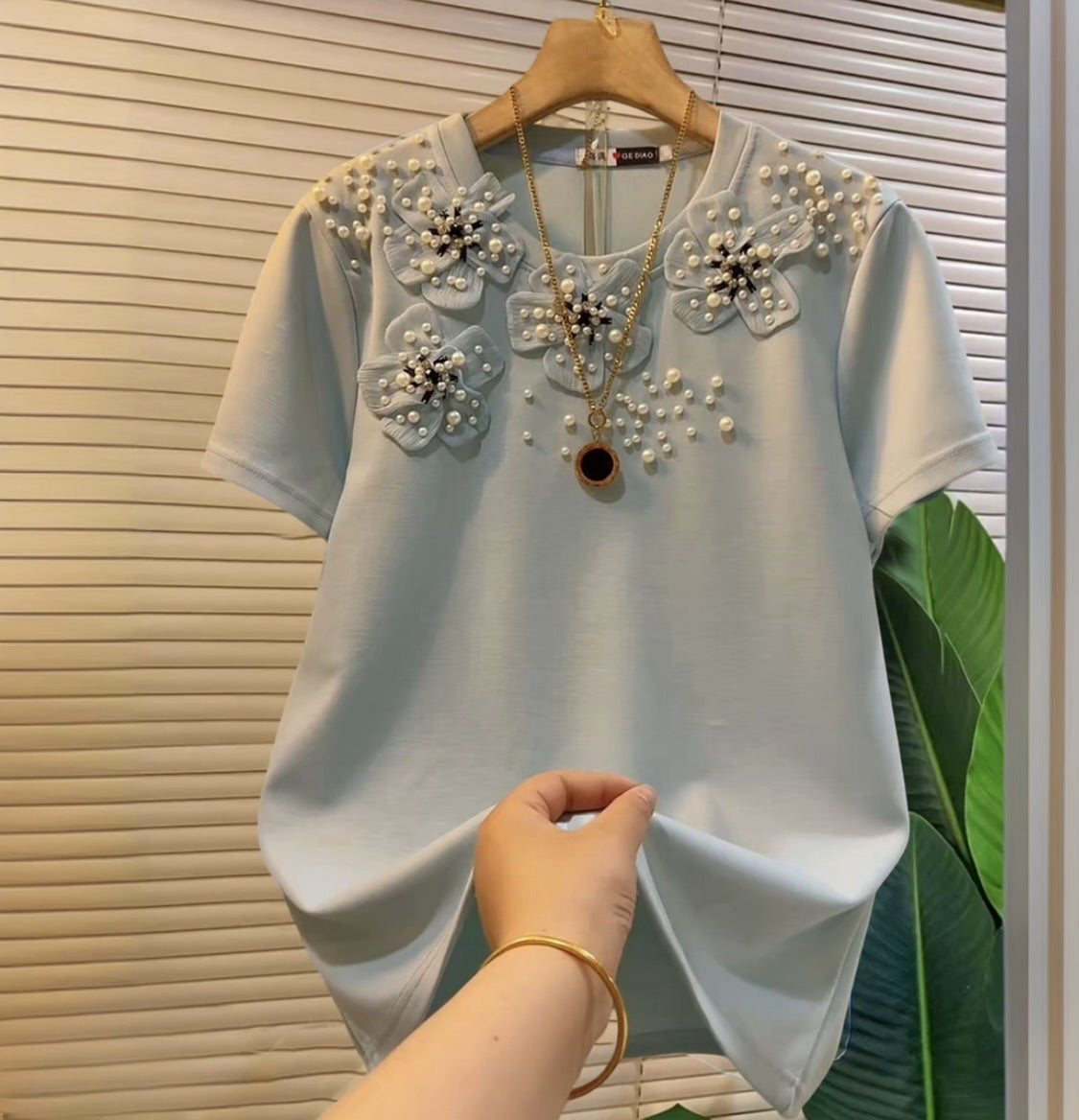 Pearl 3D Flower T-shirt