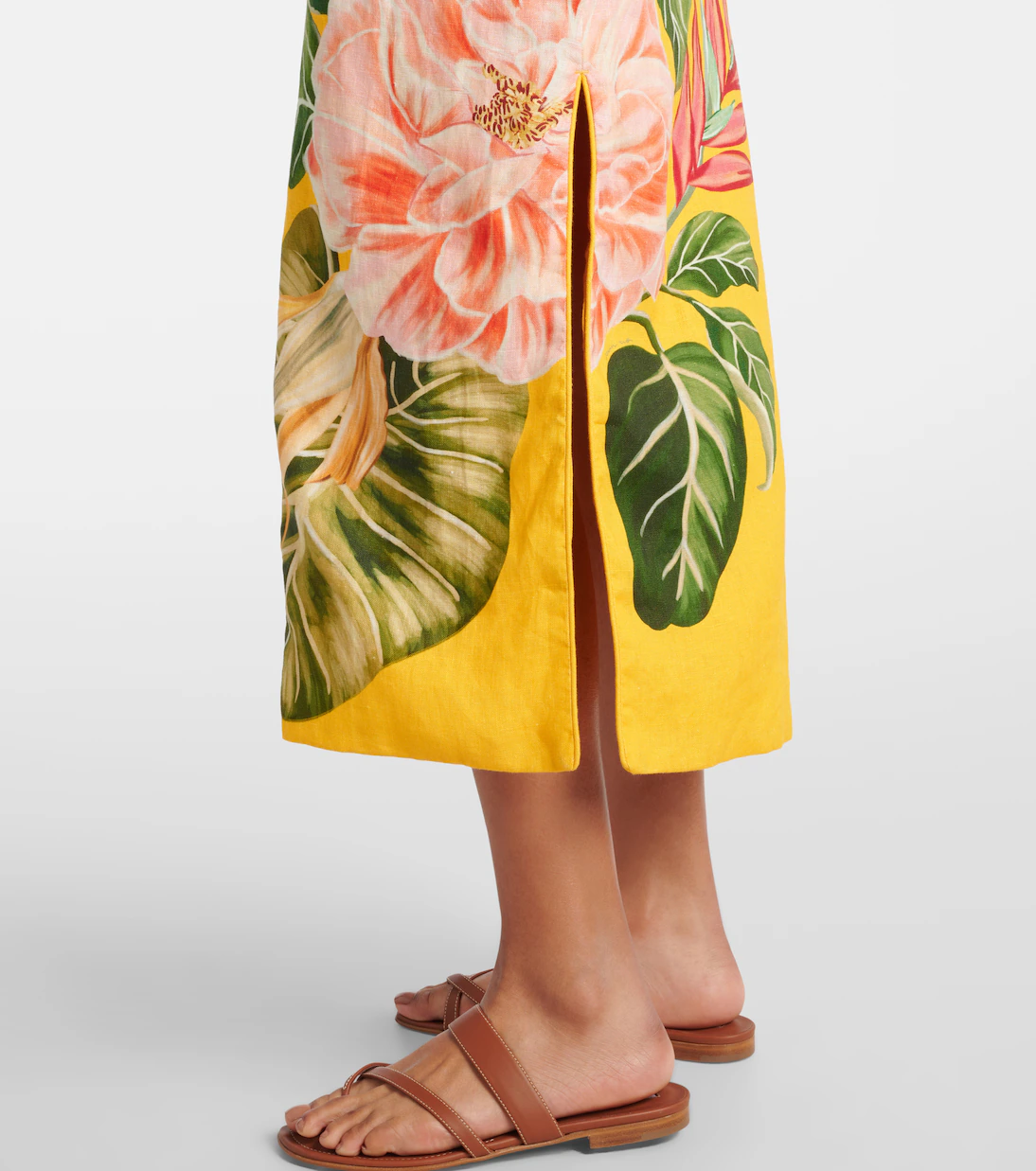 Yellow Flower Print Skirt