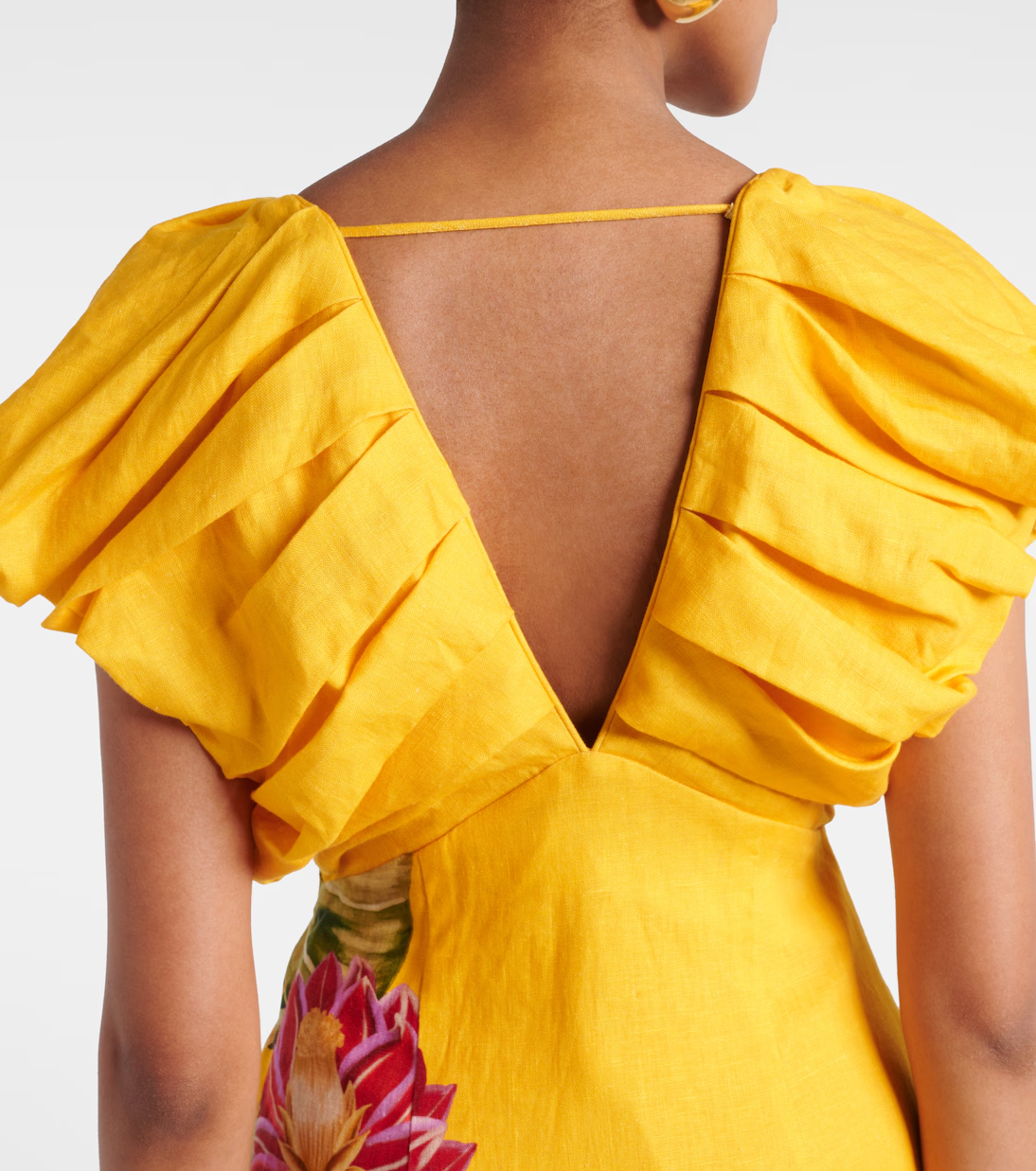 Yellow Flower Print Skirt