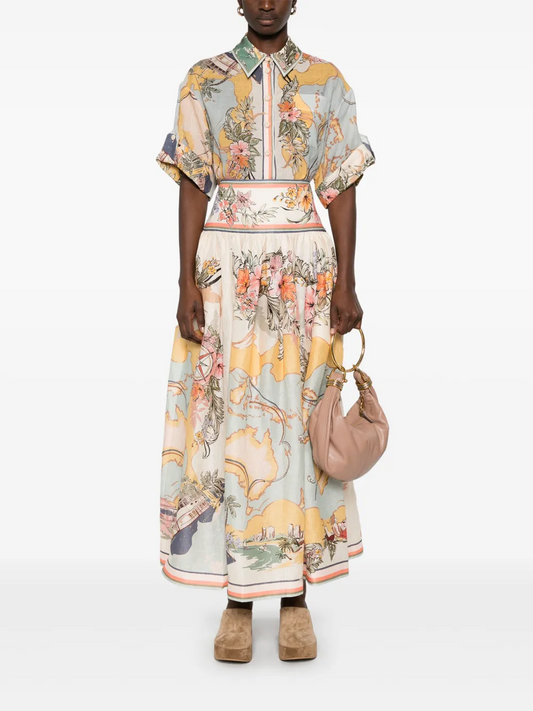 Printed Maxi Skirt
