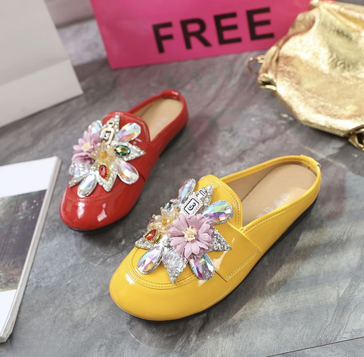 Rhinestone Flower Sandals