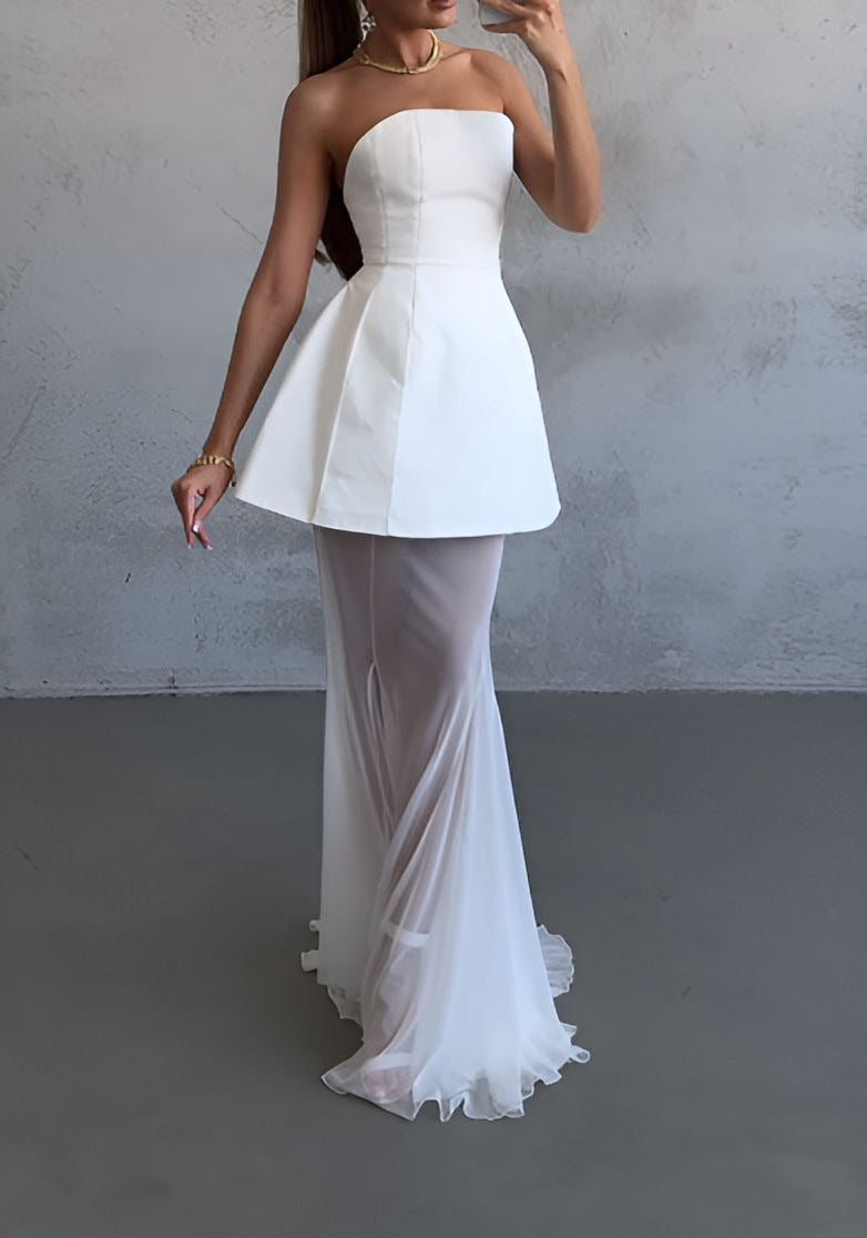 Classic Elegant Tube Top Skirt Set