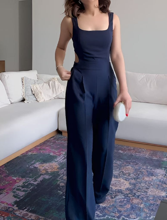 Sleeveless Casual Jumpsuit With Pockets