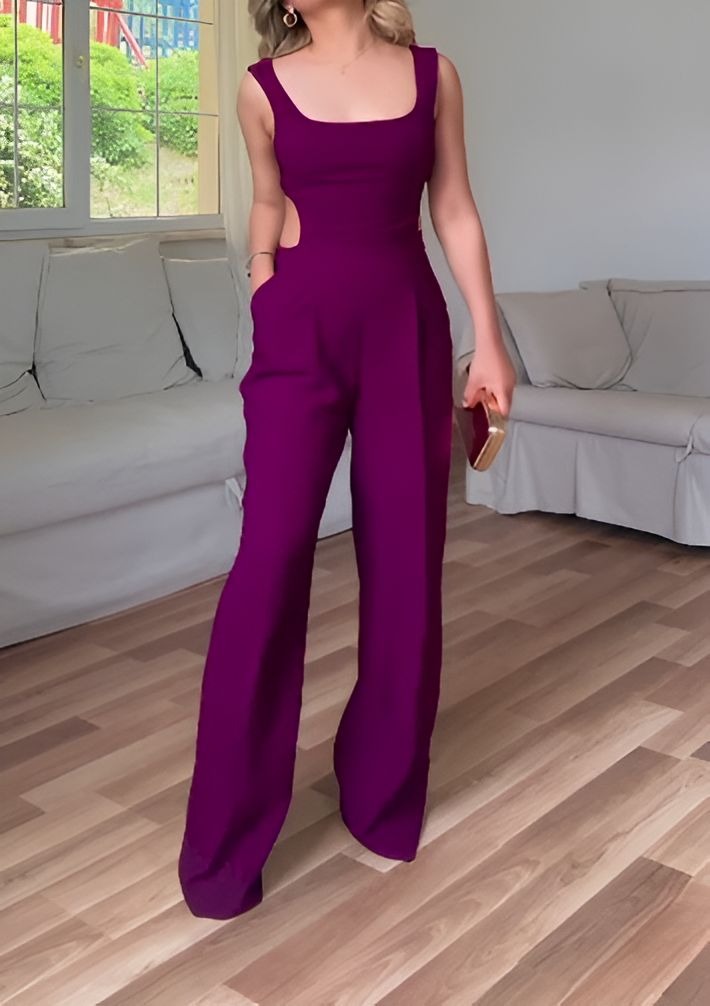 Sleeveless Casual Jumpsuit With Pockets