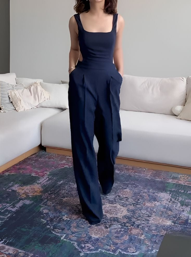 Sleeveless Casual Jumpsuit With Pockets